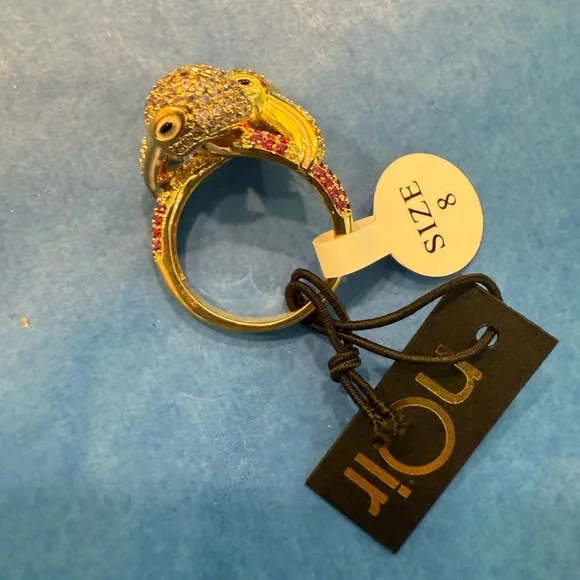 Noir Jewelry Twin Flamingo Ring Size 8 NWT SOLD OUT RARE!! - Picture 2 of 3